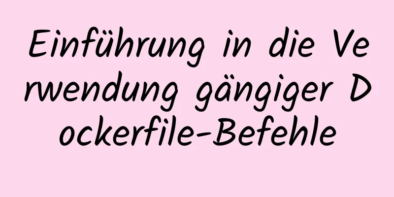 Einführung in die Verwendung gängiger Dockerfile-Befehle