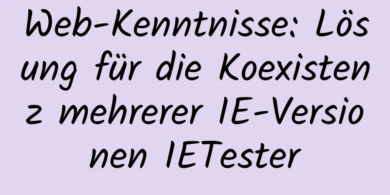 Web-Kenntnisse: Lösung für die Koexistenz mehrerer IE-Versionen IETester