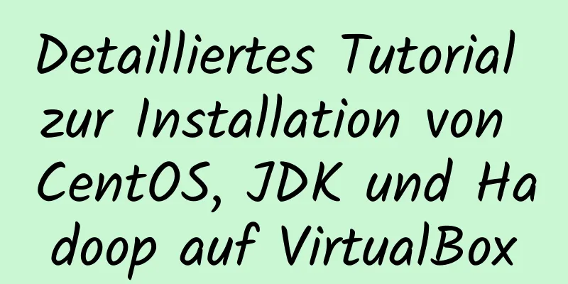 Detailliertes Tutorial zur Installation von CentOS, JDK und Hadoop auf VirtualBox