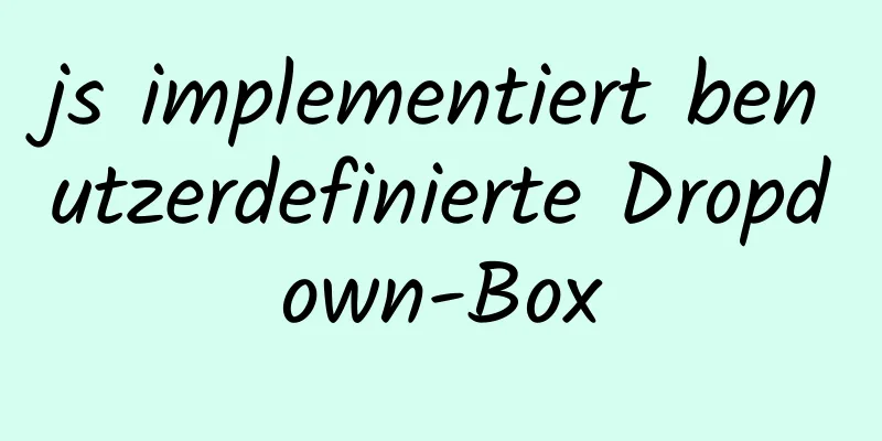 js implementiert benutzerdefinierte Dropdown-Box