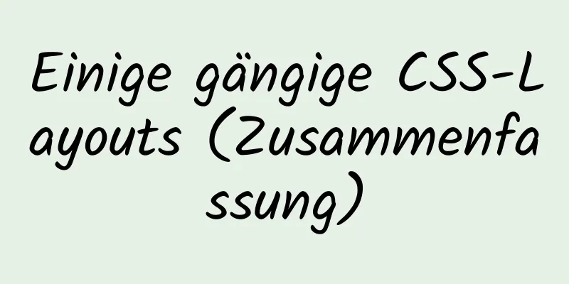 Einige gängige CSS-Layouts (Zusammenfassung)