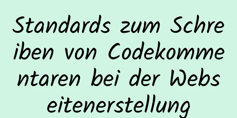 Standards zum Schreiben von Codekommentaren bei der Webseitenerstellung