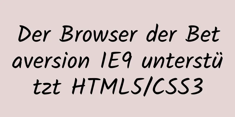 Der Browser der Betaversion IE9 unterstützt HTML5/CSS3