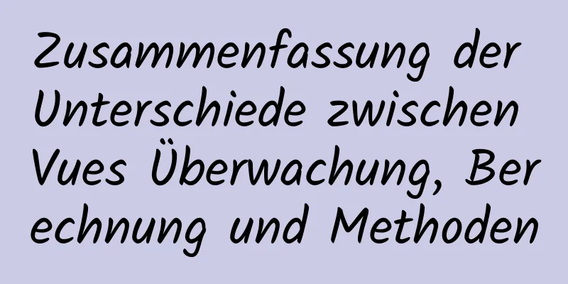 Zusammenfassung der Unterschiede zwischen Vues Überwachung, Berechnung und Methoden