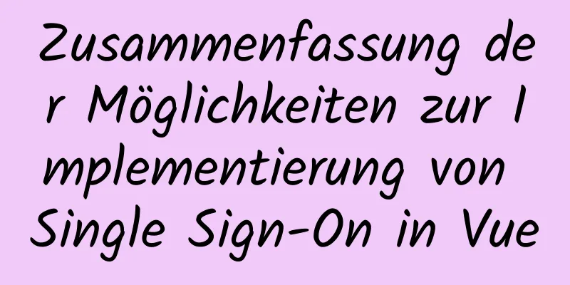 Zusammenfassung der Möglichkeiten zur Implementierung von Single Sign-On in Vue