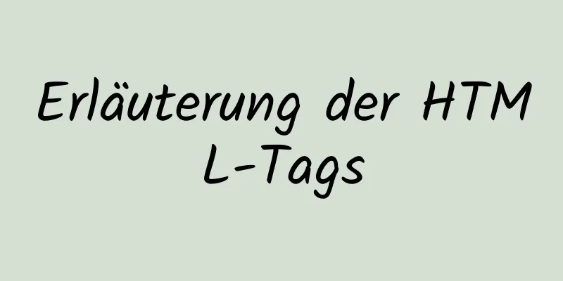 Erläuterung der HTML-Tags