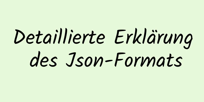 Detaillierte Erklärung des Json-Formats