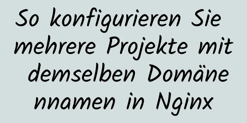 So konfigurieren Sie mehrere Projekte mit demselben Domänennamen in Nginx