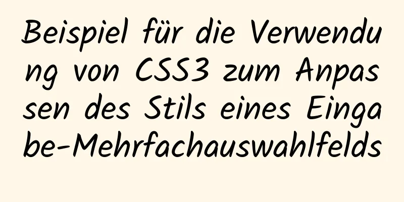 Beispiel für die Verwendung von CSS3 zum Anpassen des Stils eines Eingabe-Mehrfachauswahlfelds