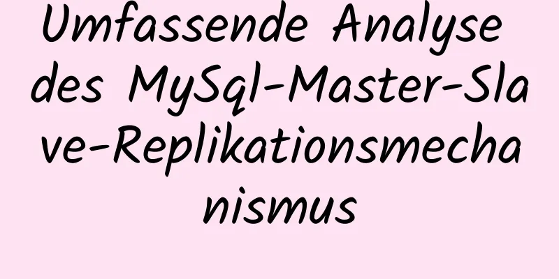 Umfassende Analyse des MySql-Master-Slave-Replikationsmechanismus