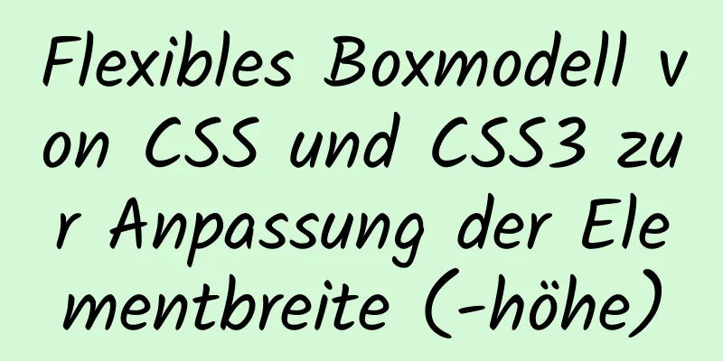 Flexibles Boxmodell von CSS und CSS3 zur Anpassung der Elementbreite (-höhe)