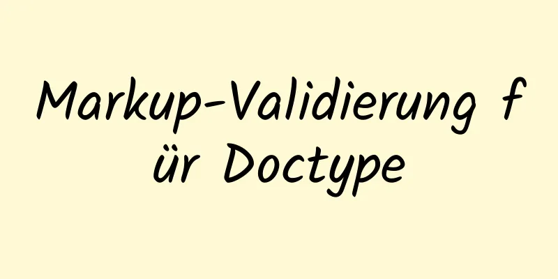 Markup-Validierung für Doctype