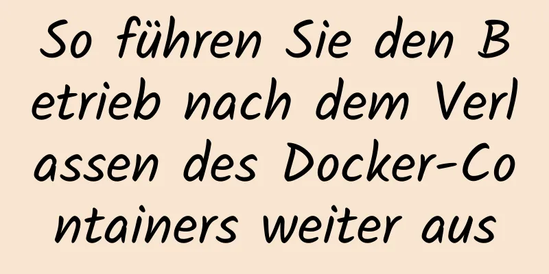 So führen Sie den Betrieb nach dem Verlassen des Docker-Containers weiter aus