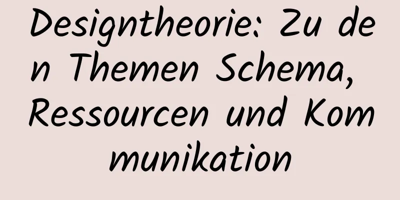 Designtheorie: Zu den Themen Schema, Ressourcen und Kommunikation