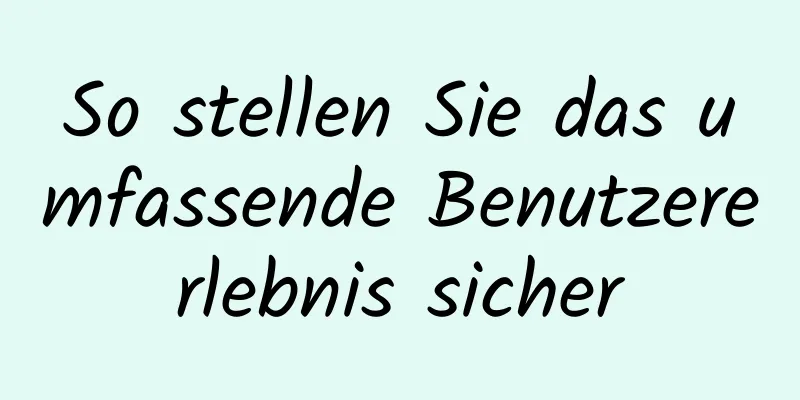 So stellen Sie das umfassende Benutzererlebnis sicher