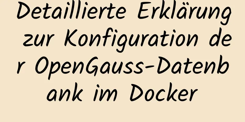 Detaillierte Erklärung zur Konfiguration der OpenGauss-Datenbank im Docker