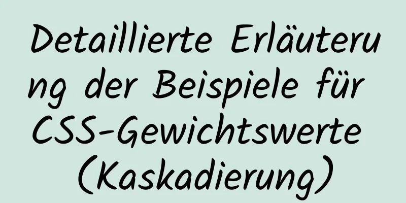 Detaillierte Erläuterung der Beispiele für CSS-Gewichtswerte (Kaskadierung)