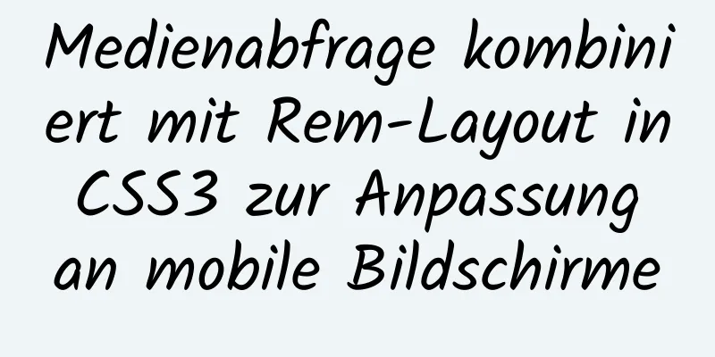 Medienabfrage kombiniert mit Rem-Layout in CSS3 zur Anpassung an mobile Bildschirme