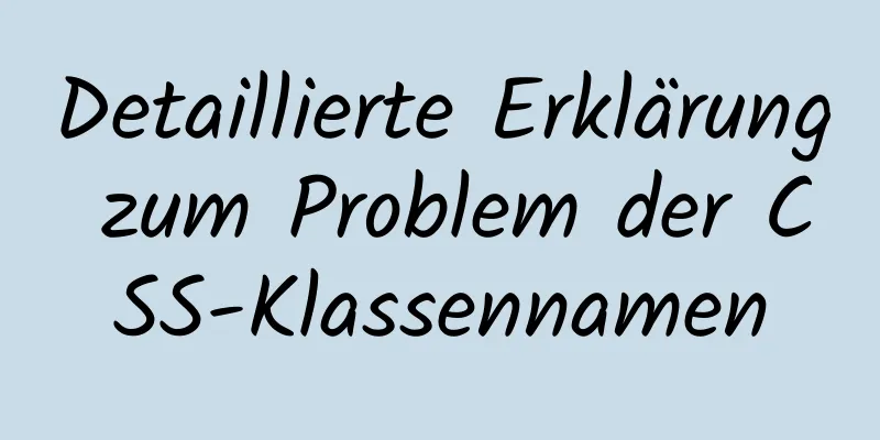 Detaillierte Erklärung zum Problem der CSS-Klassennamen