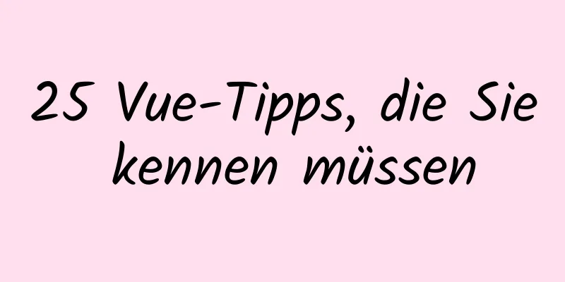 25 Vue-Tipps, die Sie kennen müssen