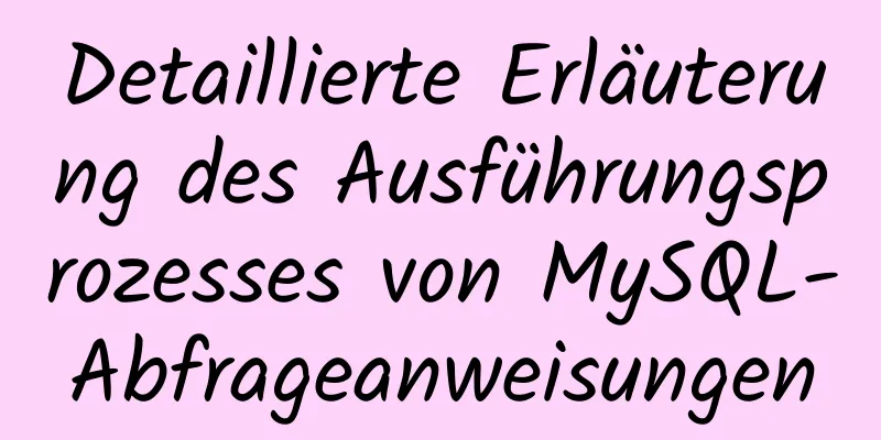 Detaillierte Erläuterung des Ausführungsprozesses von MySQL-Abfrageanweisungen