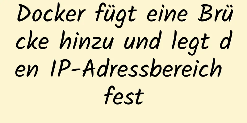 Docker fügt eine Brücke hinzu und legt den IP-Adressbereich fest