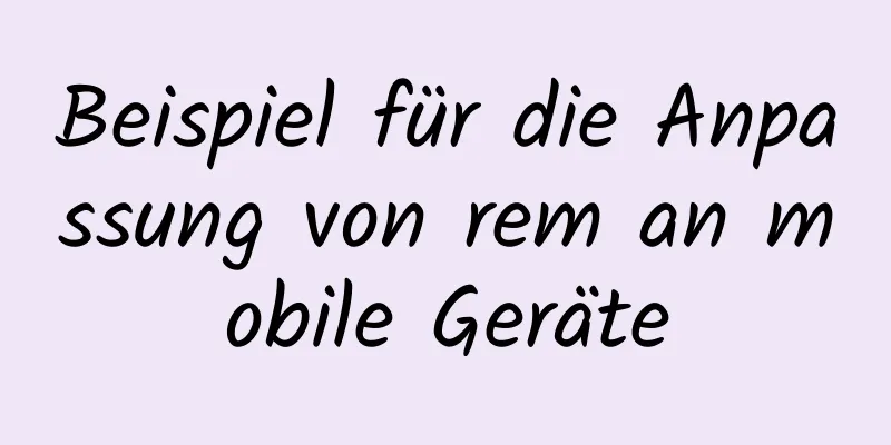 Beispiel für die Anpassung von rem an mobile Geräte