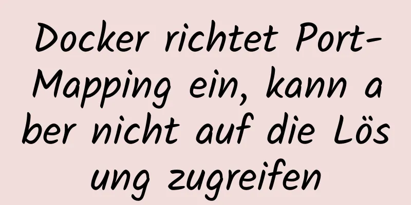 Docker richtet Port-Mapping ein, kann aber nicht auf die Lösung zugreifen