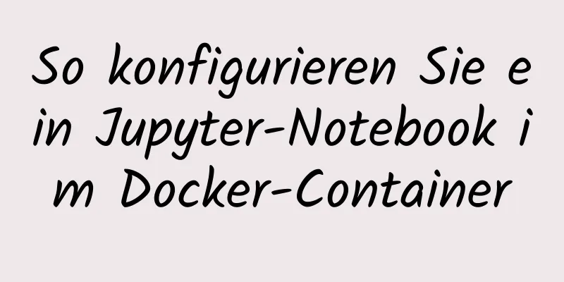 So konfigurieren Sie ein Jupyter-Notebook im Docker-Container