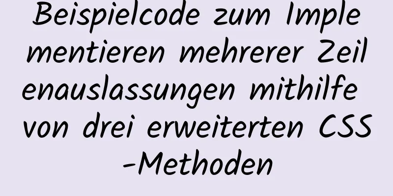 Beispielcode zum Implementieren mehrerer Zeilenauslassungen mithilfe von drei erweiterten CSS-Methoden