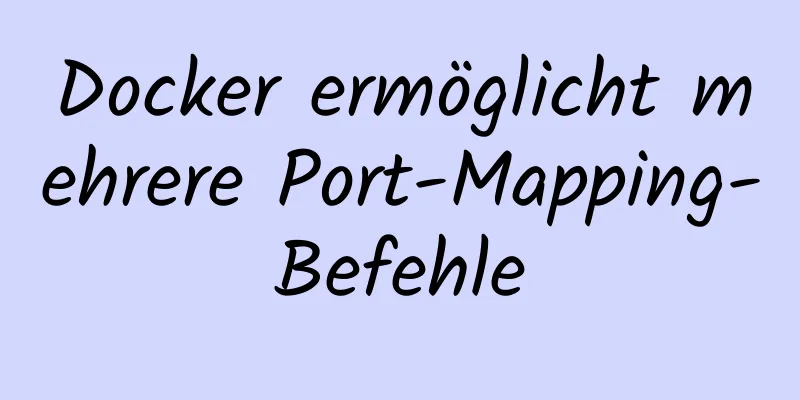 Docker ermöglicht mehrere Port-Mapping-Befehle