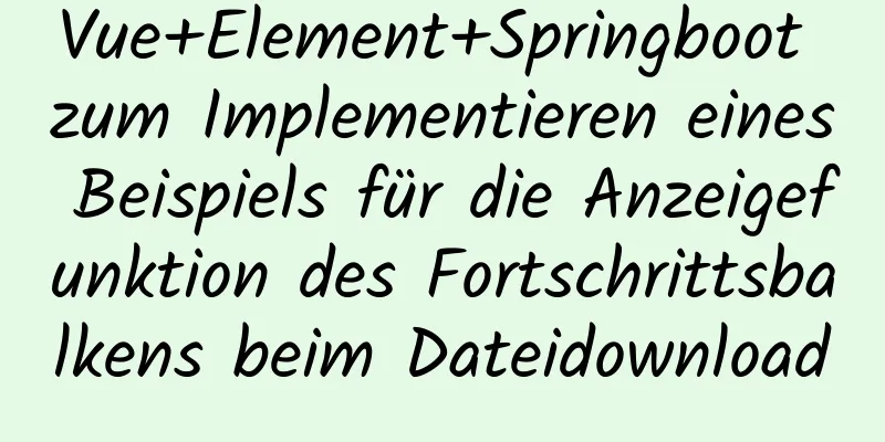 Vue+Element+Springboot zum Implementieren eines Beispiels für die Anzeigefunktion des Fortschrittsbalkens beim Dateidownload