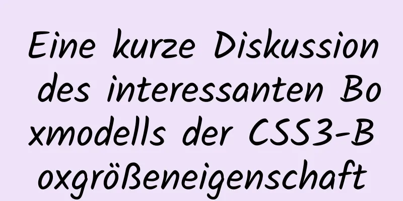 Eine kurze Diskussion des interessanten Boxmodells der CSS3-Boxgrößeneigenschaft