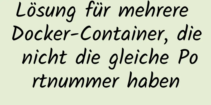 Lösung für mehrere Docker-Container, die nicht die gleiche Portnummer haben