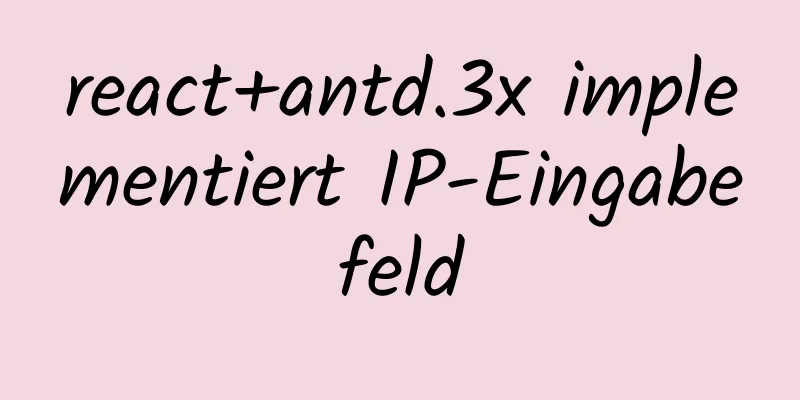 react+antd.3x implementiert IP-Eingabefeld