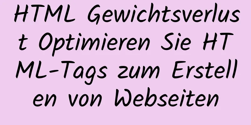 HTML Gewichtsverlust Optimieren Sie HTML-Tags zum Erstellen von Webseiten