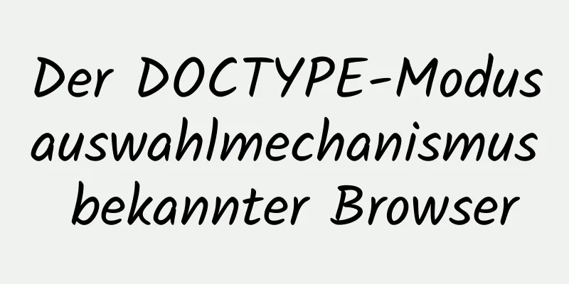 Der DOCTYPE-Modusauswahlmechanismus bekannter Browser