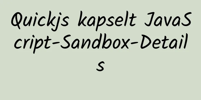 Quickjs kapselt JavaScript-Sandbox-Details