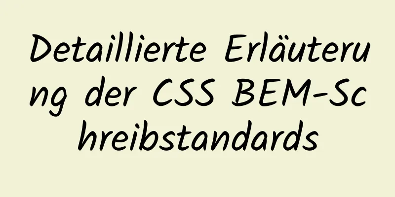 Detaillierte Erläuterung der CSS BEM-Schreibstandards