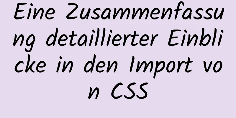 Eine Zusammenfassung detaillierter Einblicke in den Import von CSS