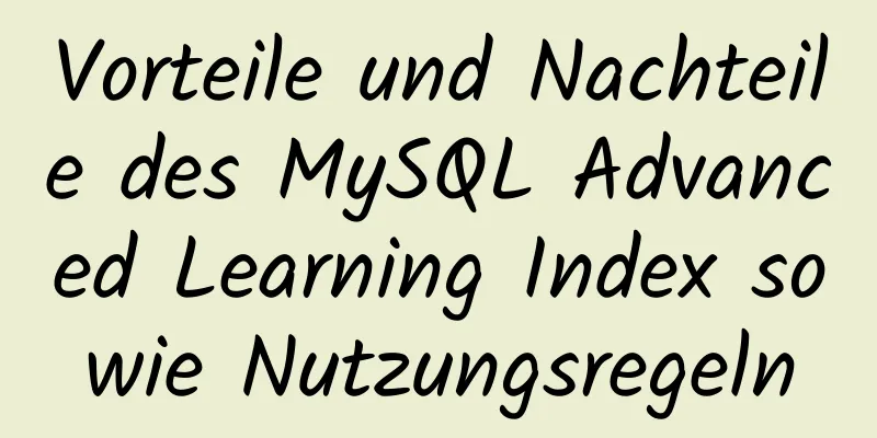 Vorteile und Nachteile des MySQL Advanced Learning Index sowie Nutzungsregeln