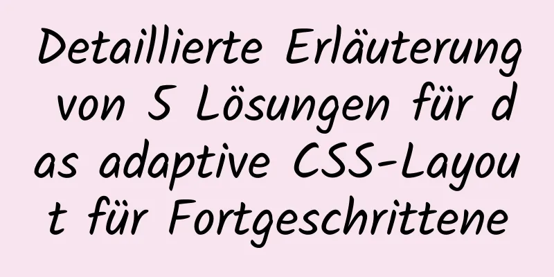 Detaillierte Erläuterung von 5 Lösungen für das adaptive CSS-Layout für Fortgeschrittene