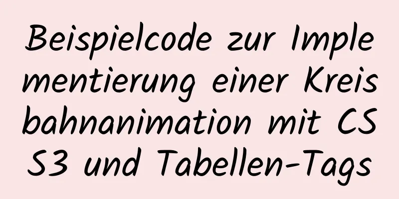 Beispielcode zur Implementierung einer Kreisbahnanimation mit CSS3 und Tabellen-Tags