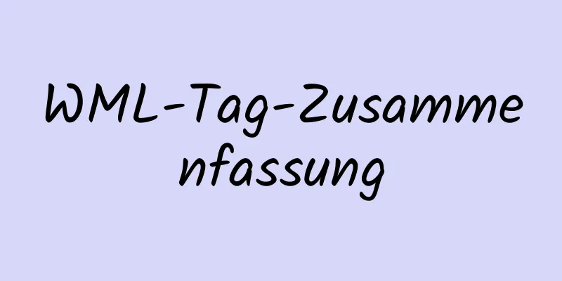 WML-Tag-Zusammenfassung