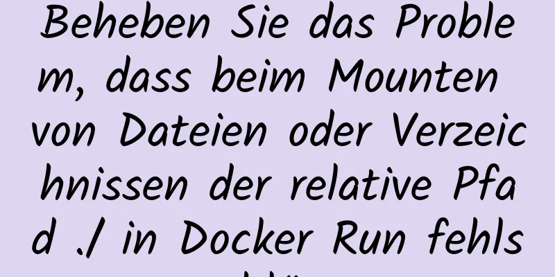 Beheben Sie das Problem, dass beim Mounten von Dateien oder Verzeichnissen der relative Pfad ./ in Docker Run fehlschlägt