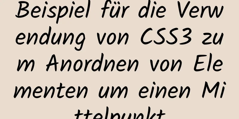 Beispiel für die Verwendung von CSS3 zum Anordnen von Elementen um einen Mittelpunkt