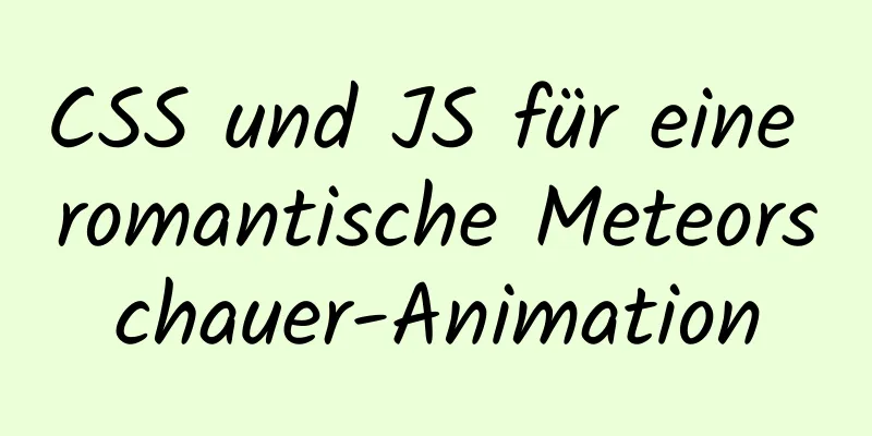 CSS und JS für eine romantische Meteorschauer-Animation