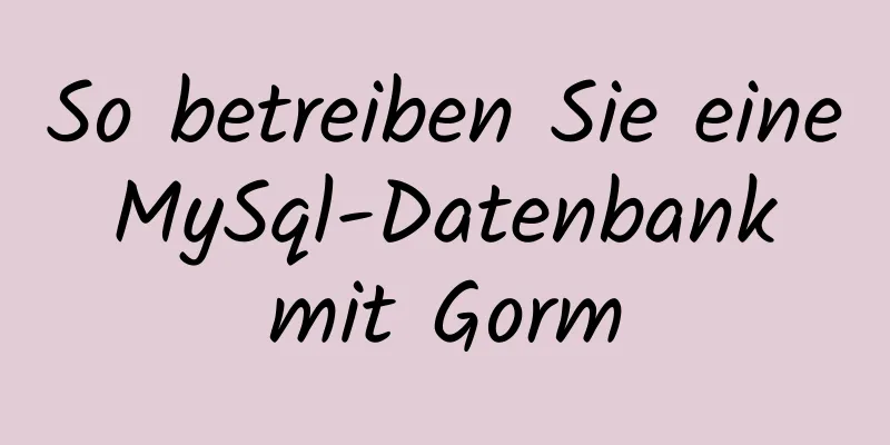 So betreiben Sie eine MySql-Datenbank mit Gorm