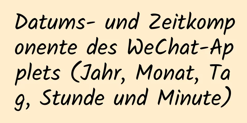 Datums- und Zeitkomponente des WeChat-Applets (Jahr, Monat, Tag, Stunde und Minute)