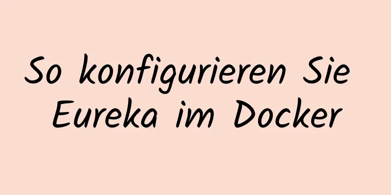 So konfigurieren Sie Eureka im Docker